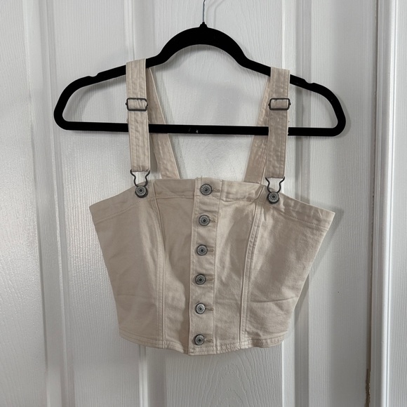 American Eagle Outfitters Tops - American Eagle Denim Button-Up Crop Top